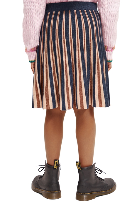 PLEATED KNITTED GLITTER MIDI SKIRT LUREX STRIPE 2