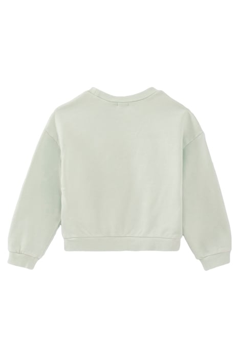 GIRLS’ AQUA GREEN EMBROIDERED VINTAGE IMAGE SWEATSHIRT 2