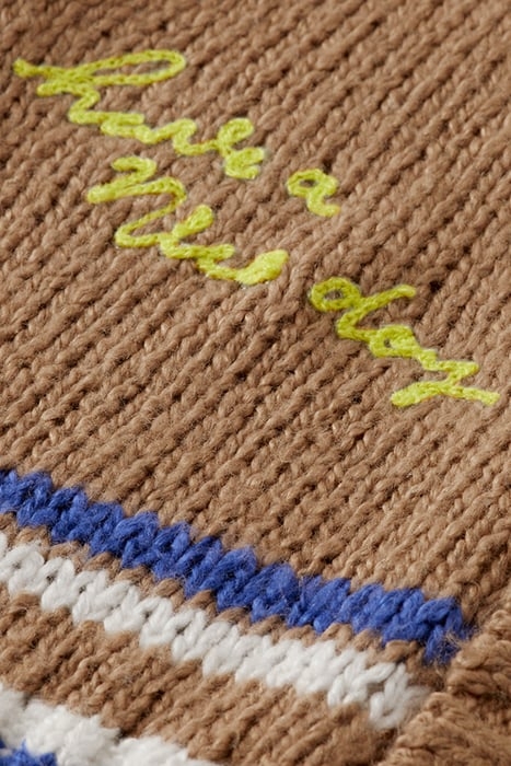 INTARSIA CARDIGAN CAMEL 8