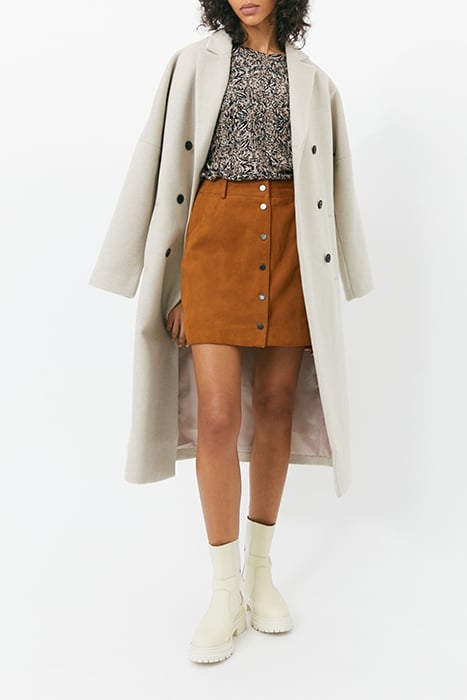 BROWN SUEDE STRAIGHT SKIRT 4