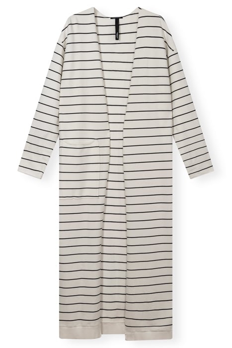LONG CARDIGAN STRIPE ECRU/BLACK 3