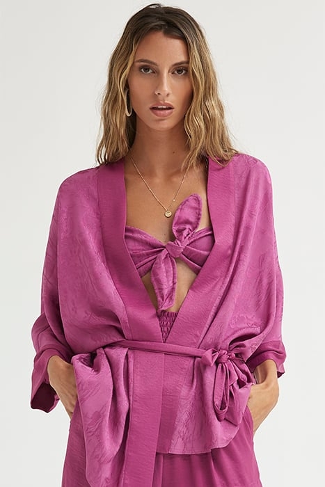 ECOVERO JACQUARD CROP TOP WITH BOW BOUGAINVILLEA 2