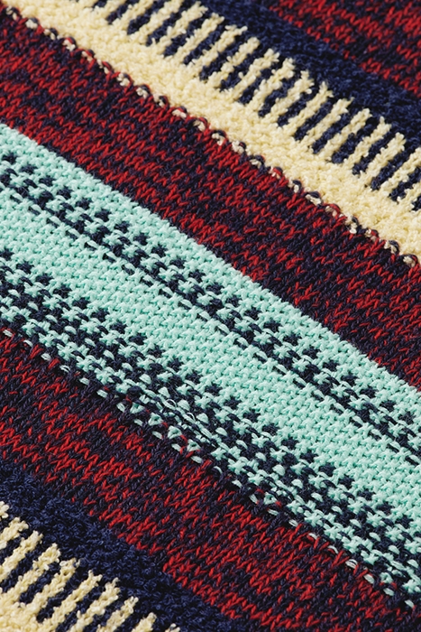 REGULAR FIT MIXED YARN STRIPE MIX PULLOVER RUBY MELANGE 8