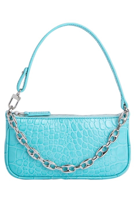 MINI RACHEL AQUA BLUE CROCO EMBOSSED LEATHER 1