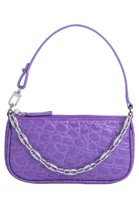 MINI RACHEL VIOLET CIRCULAR CROCO EMBOSSED LEATHER 1