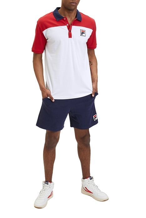 LIANSHAN BLOCKED POLO SHIRT BRIGHT WHITE-TRUE RED 3