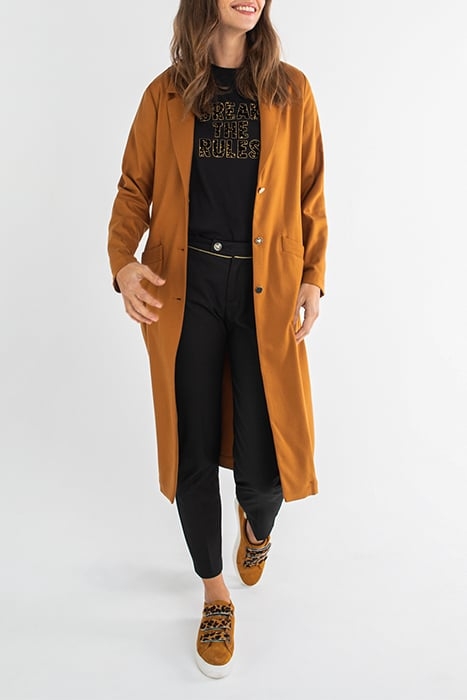 I.CODE FAWN TRENCH COAT WITH DECORATIVE BUTTONS 1