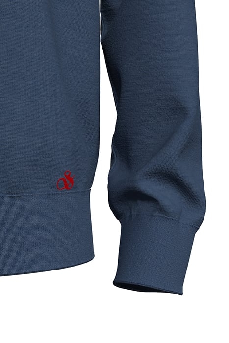 ESSENTIALS MERINO CREWNECK PULLOVER STORM BLUE MELANGE 4