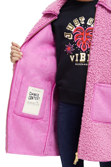 LONGER-LENGTH BONDED TEDDY JACKET FUCHSIA 7