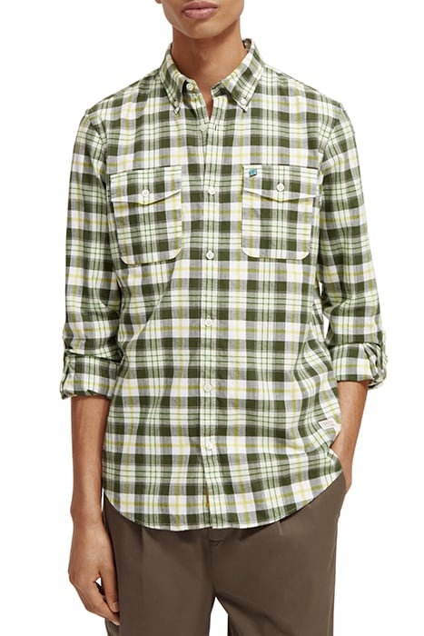 LIGHTWEIGHT FLANNEL CHECK SHIRT GREEN CHECK 1