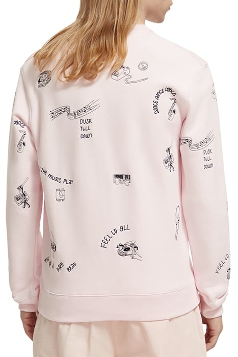ALLOVER EMBROIDERED SWEATSHIRT PINK CLOUD 2