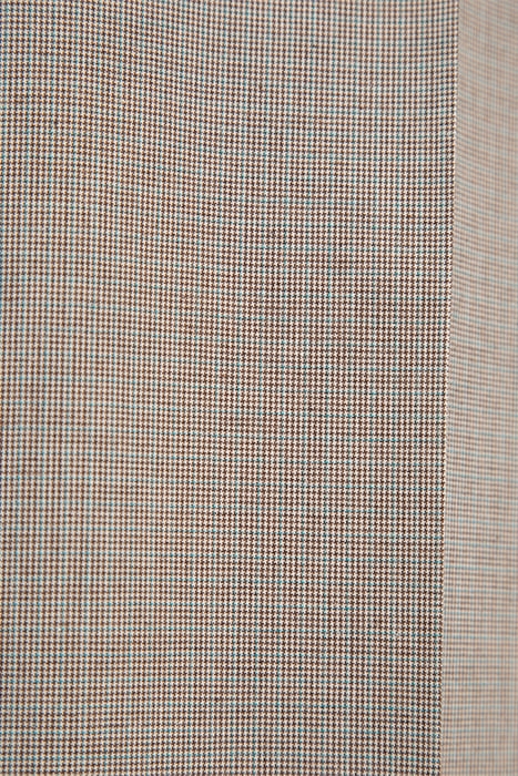 BEIGE SEMI-PLAIN CHECK SLIM TROUSERS 4