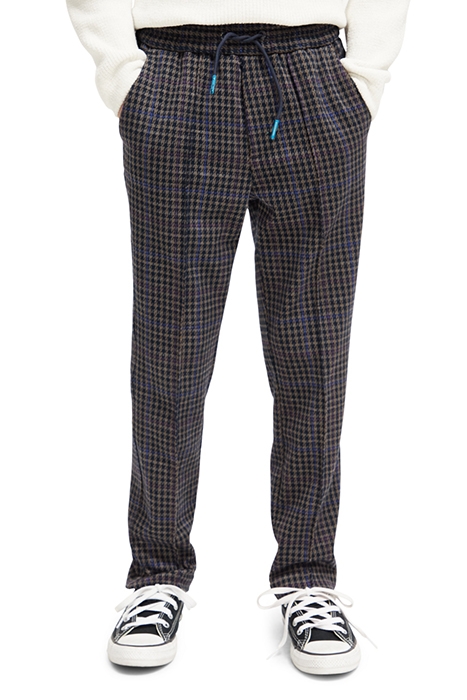 RELAXED SLIM-FIT KNITTED PANTS NIGHT CHECK 1