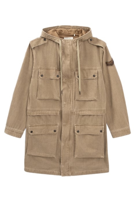 UNISEX LIGHT KHAKI TERRA® DENIM OVERSIZE PARKA 4