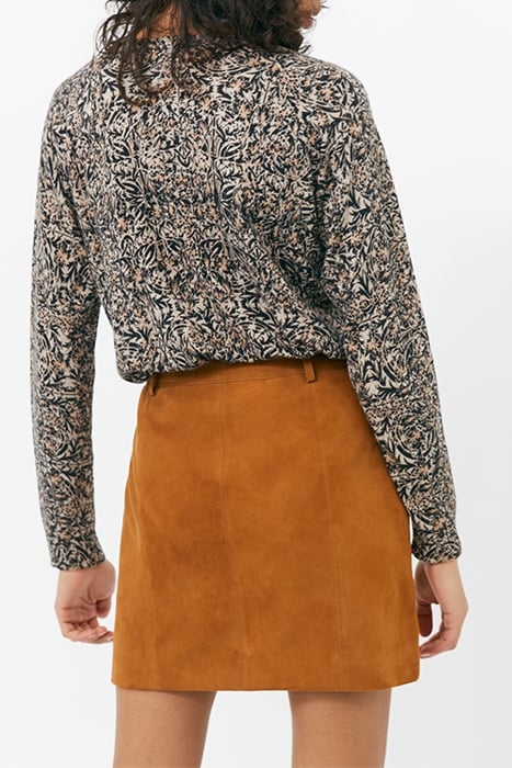 BROWN SUEDE STRAIGHT SKIRT 2