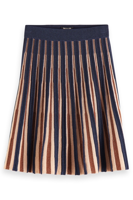 PLEATED KNITTED GLITTER MIDI SKIRT LUREX STRIPE 4