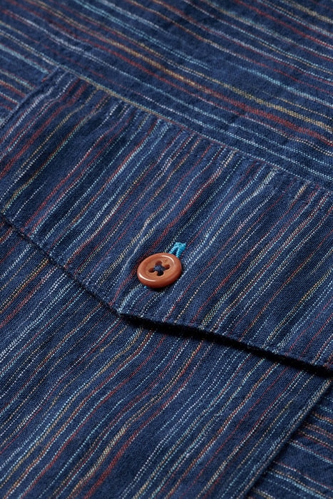 SPACED-OUT HORIZONTAL STRIPE SHIRT MULTI BLUE STRIPE 7