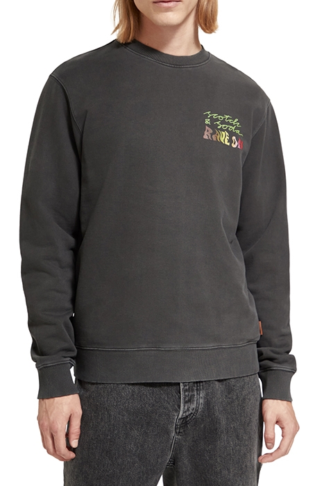 REGULAR FIT ARTWORK SWEATSHIRT WITH SPRAY IN ORGANIC COTTON 1