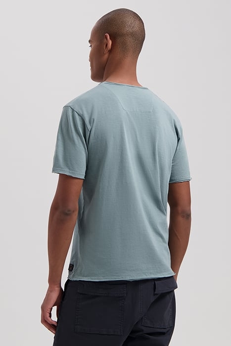 BASIC V-NECK TEE SLUB JERSEY STORMY SEA 2