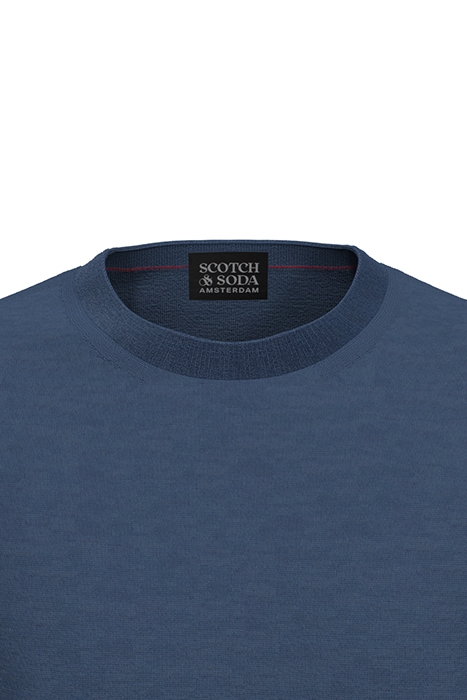 ESSENTIALS MERINO CREWNECK PULLOVER STORM BLUE MELANGE 3