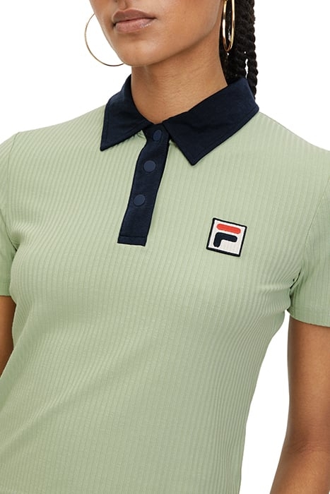 LOOKNOW RIBBED POLO SHIRT SMOKE GREEN 6