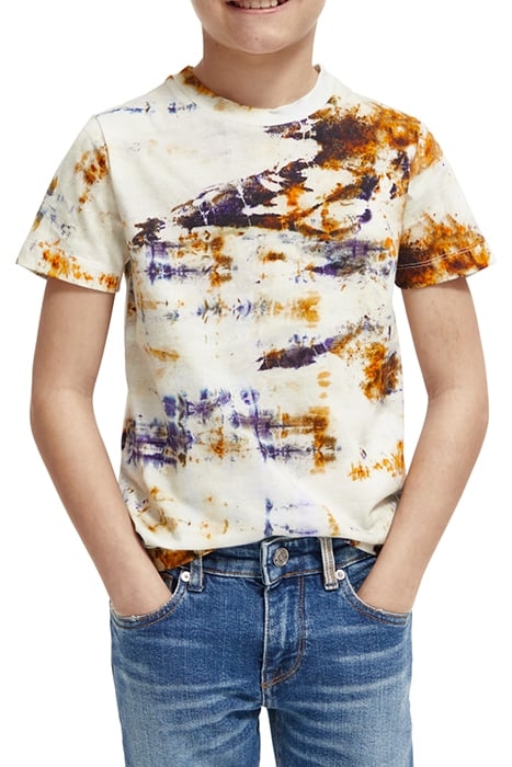 ALL-OVER PRINTED T-SHIRT IN ORGANIC COTTON OFF WHITE ICE DYE 1