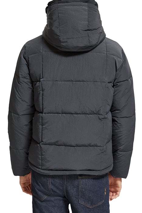 HOODED PUFFA JACKET BLACK 2