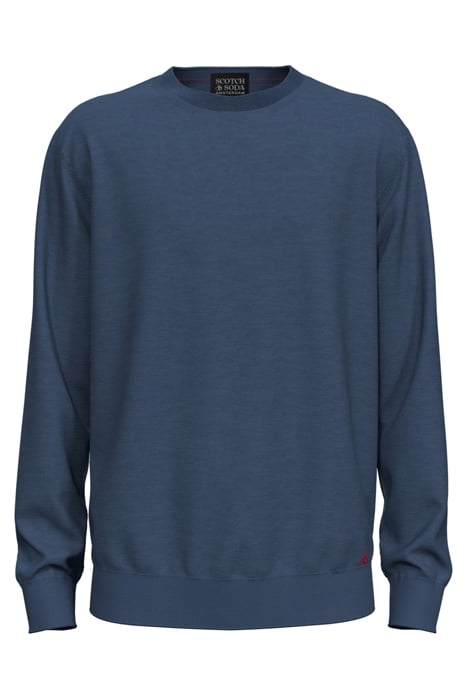 ESSENTIALS MERINO CREWNECK PULLOVER STORM BLUE MELANGE 1