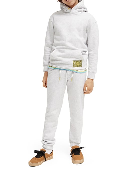 RELAXED FIT ARTWORK HOODIE IN ORGANIC COTTON GREY MELANGE 2