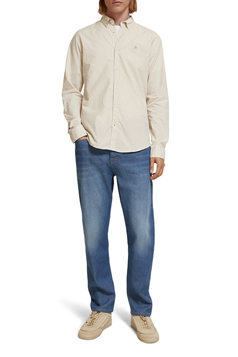 ESSENTIAL STRIPE POPLIN SHIRT STONE OFF WHITE STRIPE 3