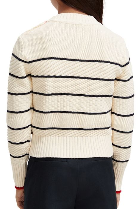 BUTTON SHOULDER BRETON PULLOVER ECRU 2
