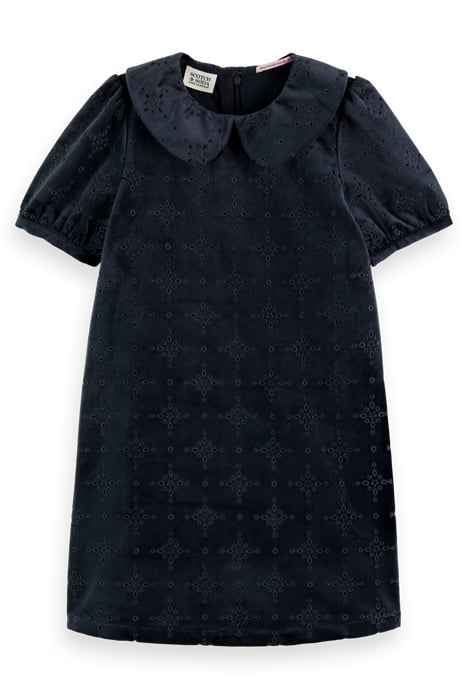 VELVET BROIDERIE ANGLAISE DRESS MIDNIGHT 4