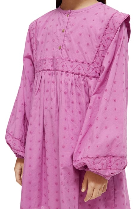 BRODERIE ANGLAISE PANEL DRESS VINYL VIOLET 7