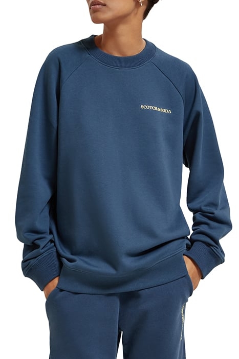 UNISEX ORGANIC CREWNECK SWEATSHIRT STORM BLUE 1