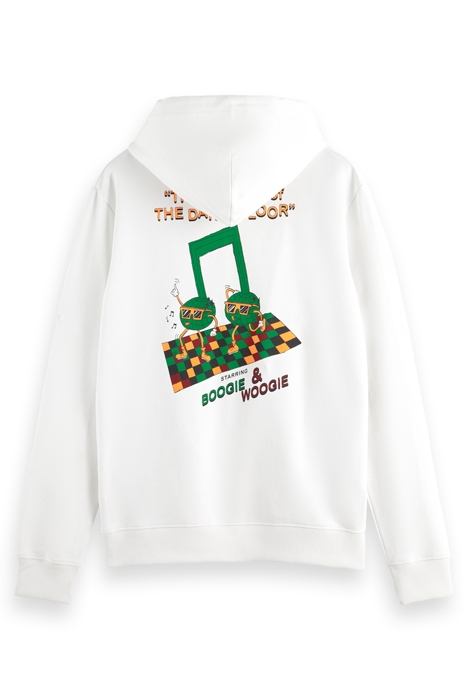 REGULAR FIT ARTWORK HOODIE IN ORGANIC COTTON WHITE 5