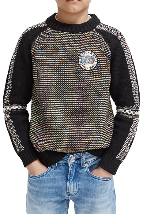 COLOURFUL STRUCTURED PULLOVER IN ORGANIC COTTON MULTICOLOUR 1