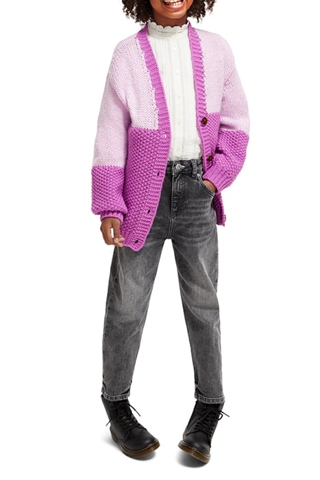 KNITTED COLOURBLOCK CARDIGAN DISCO PINK 3
