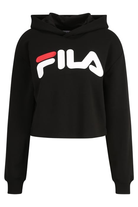 LAFIA CROPPED LOGO HOODY BLACK 4