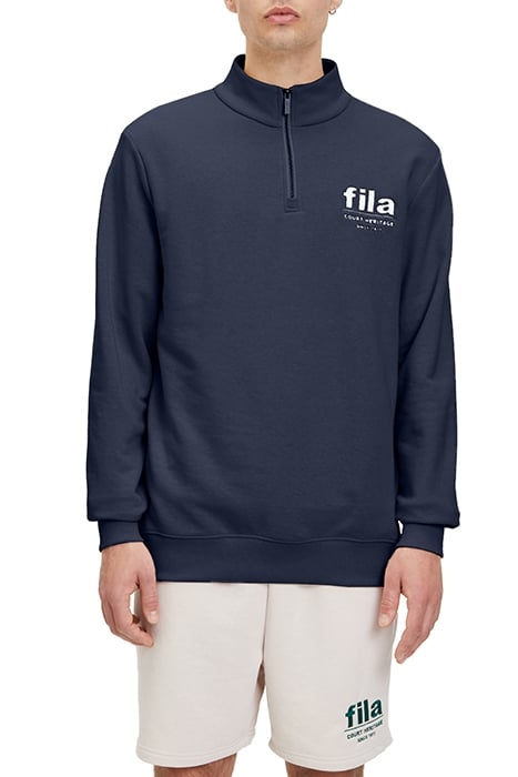 LISBON GRAPHIC HALF-ZIP SWEATER BLACK IRIS 1