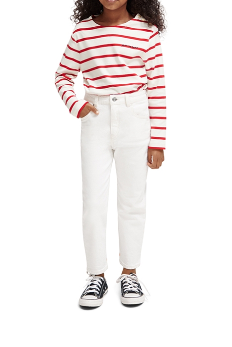 LONG-SLEEVED YARN-DYED STRIPE T-SHIRT AMP RED 3