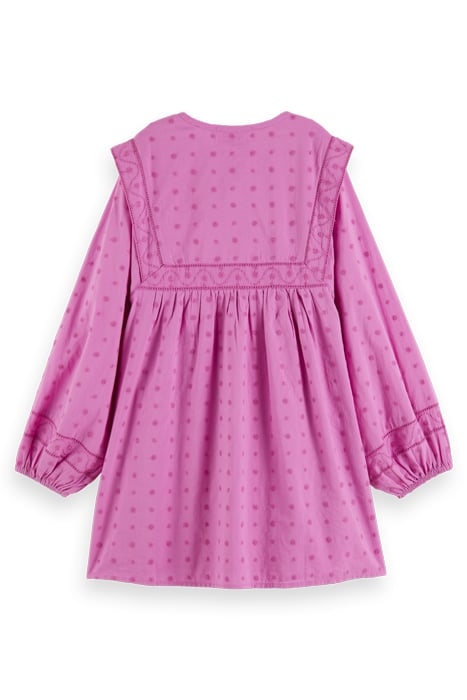 BRODERIE ANGLAISE PANEL DRESS VINYL VIOLET 5