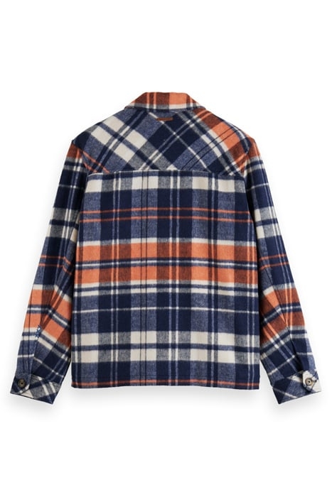BRUSHED WOOL-BLEND CHECKED OVERSHIRT BLUE CHECK 5