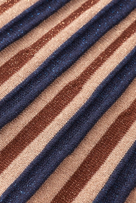 PLEATED KNITTED GLITTER MIDI SKIRT LUREX STRIPE 8