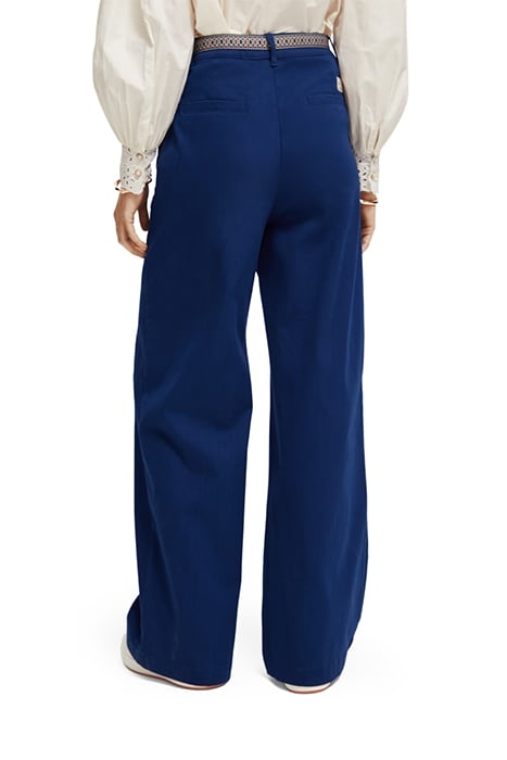 ROSE - PLEATED HIGH RISE WIDE LEG WORKWEAR PANTS MARINE 2