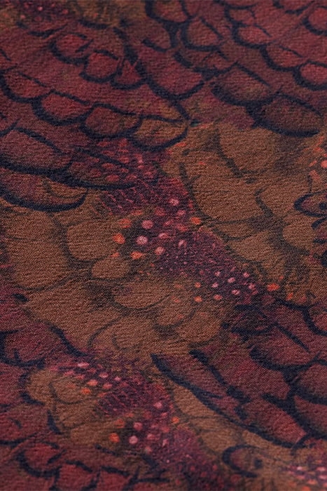 POPOVER TOP WITH STAND COLLAR FEATHER BORDEAUX 7