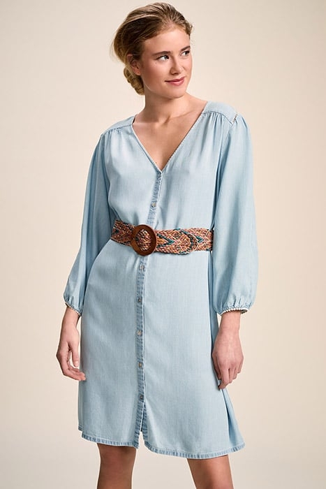 ROLLINS - CHAMBRAY DRESS WITH LADDER DAYS 1