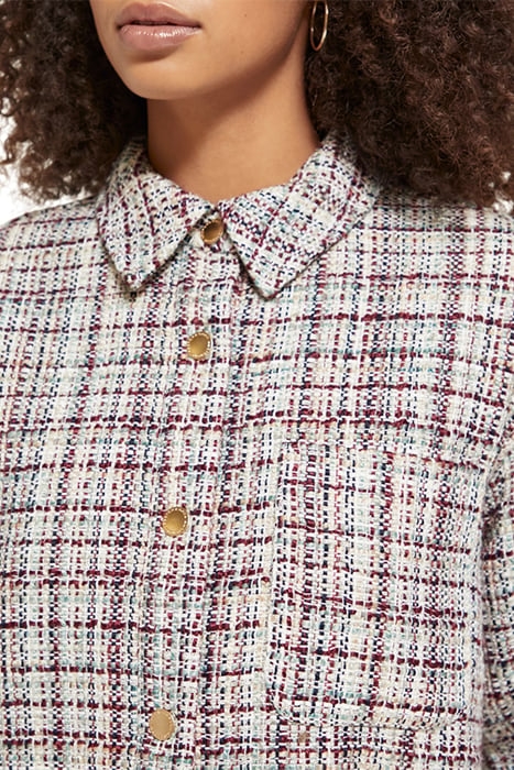 GLITTER TWEED SHIRT JACKET ECRU LUREX MELANGE 8