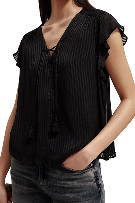 TOP WITH LACE UP FRONT BLACK 6