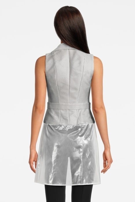 WOMEN‘S TRANSPARENT FITTED VEST SILVER GRAY/WHITE 2