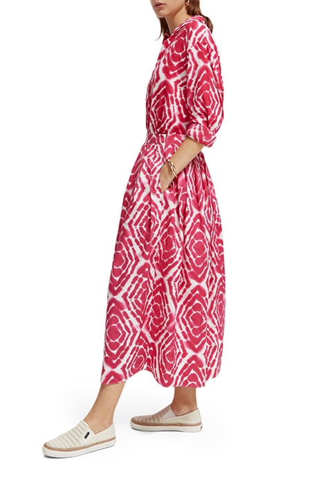 PRINTED SKIRT WITH PLEATS DISCO TIE DYE POP PINK 6